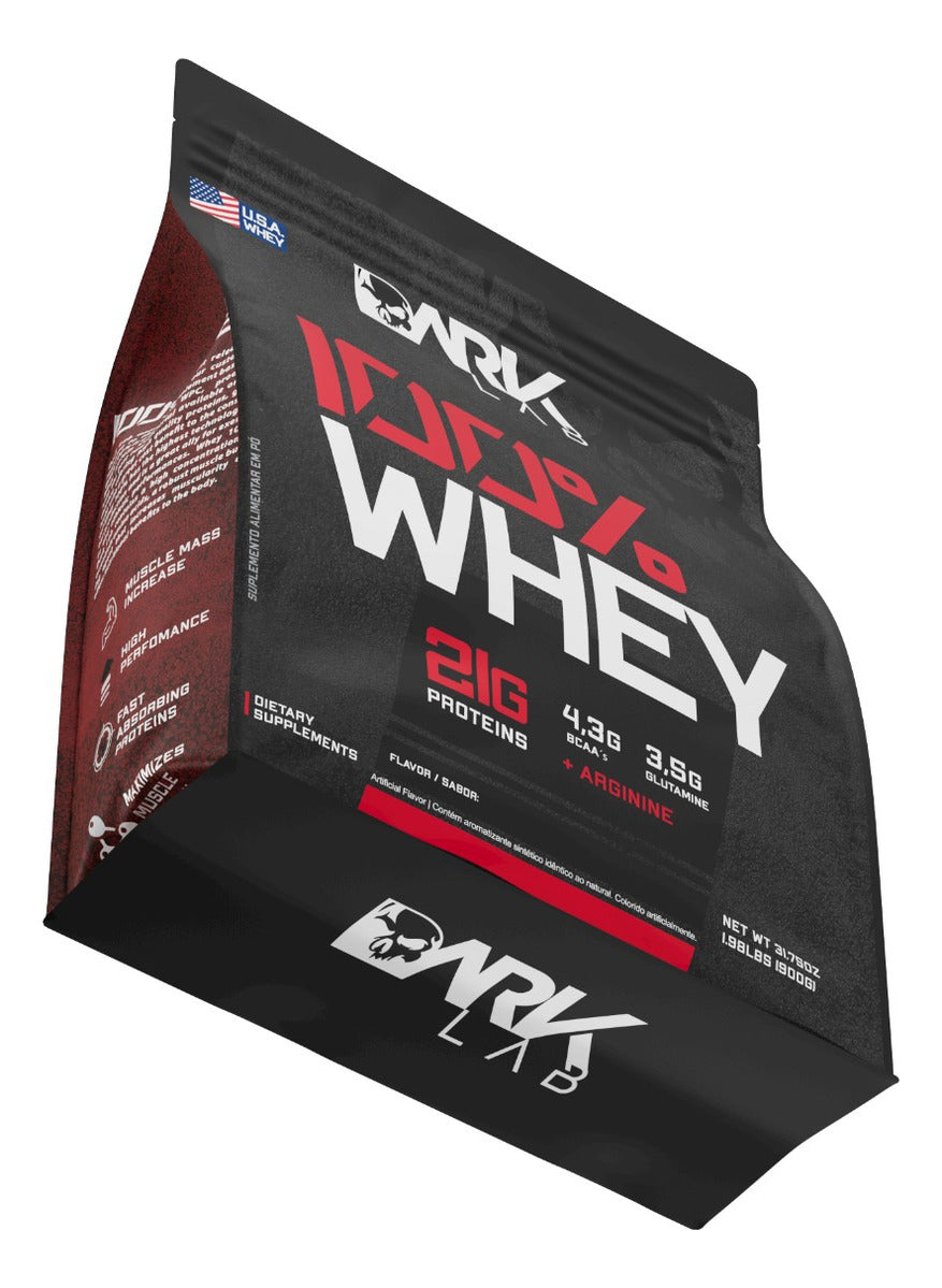 100% Whey Protein Proteína Refil 900g - Dark Lab Sabor Morango