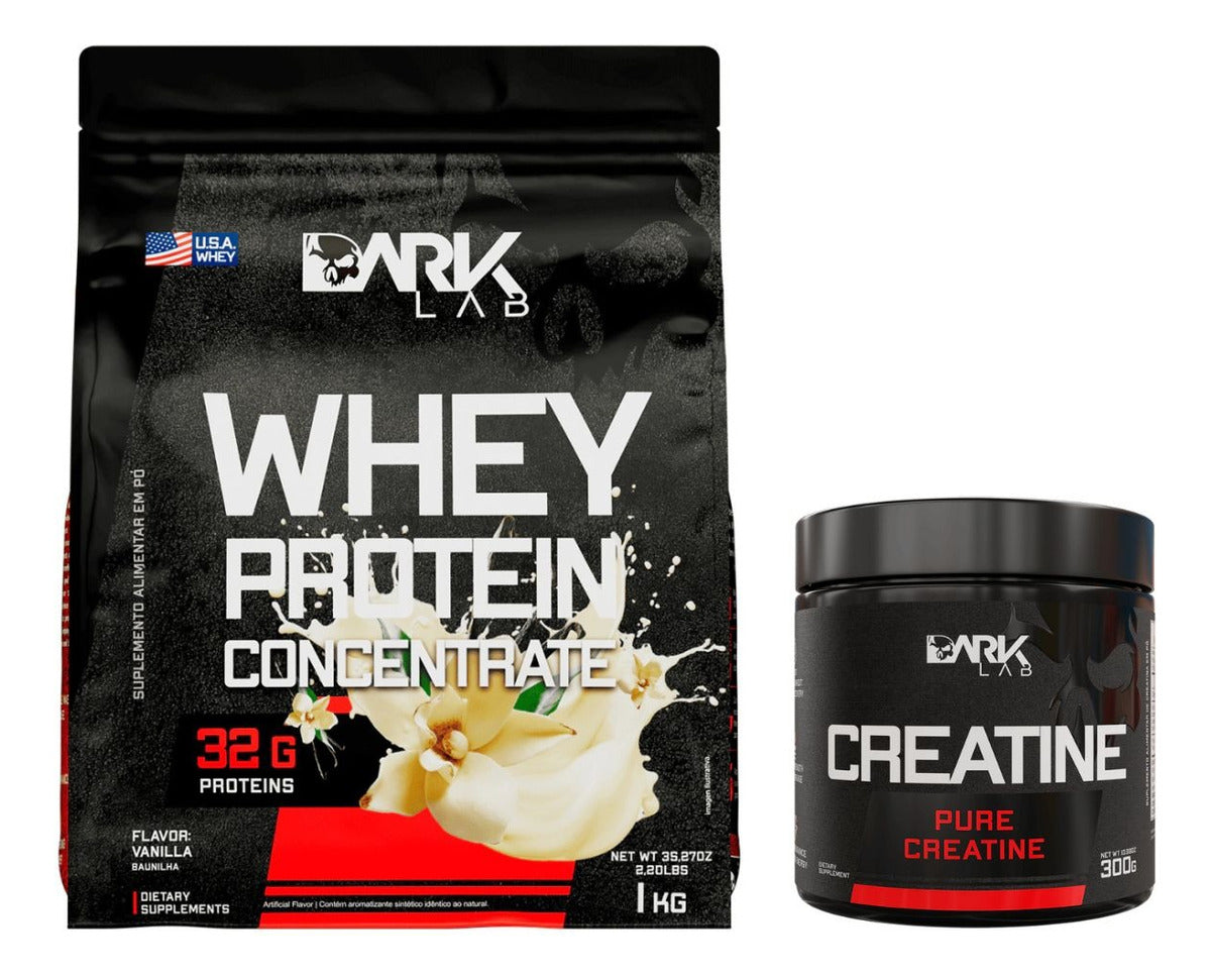 Whey Concentrado 1kg + Creatina Pura 300g Dark Lab