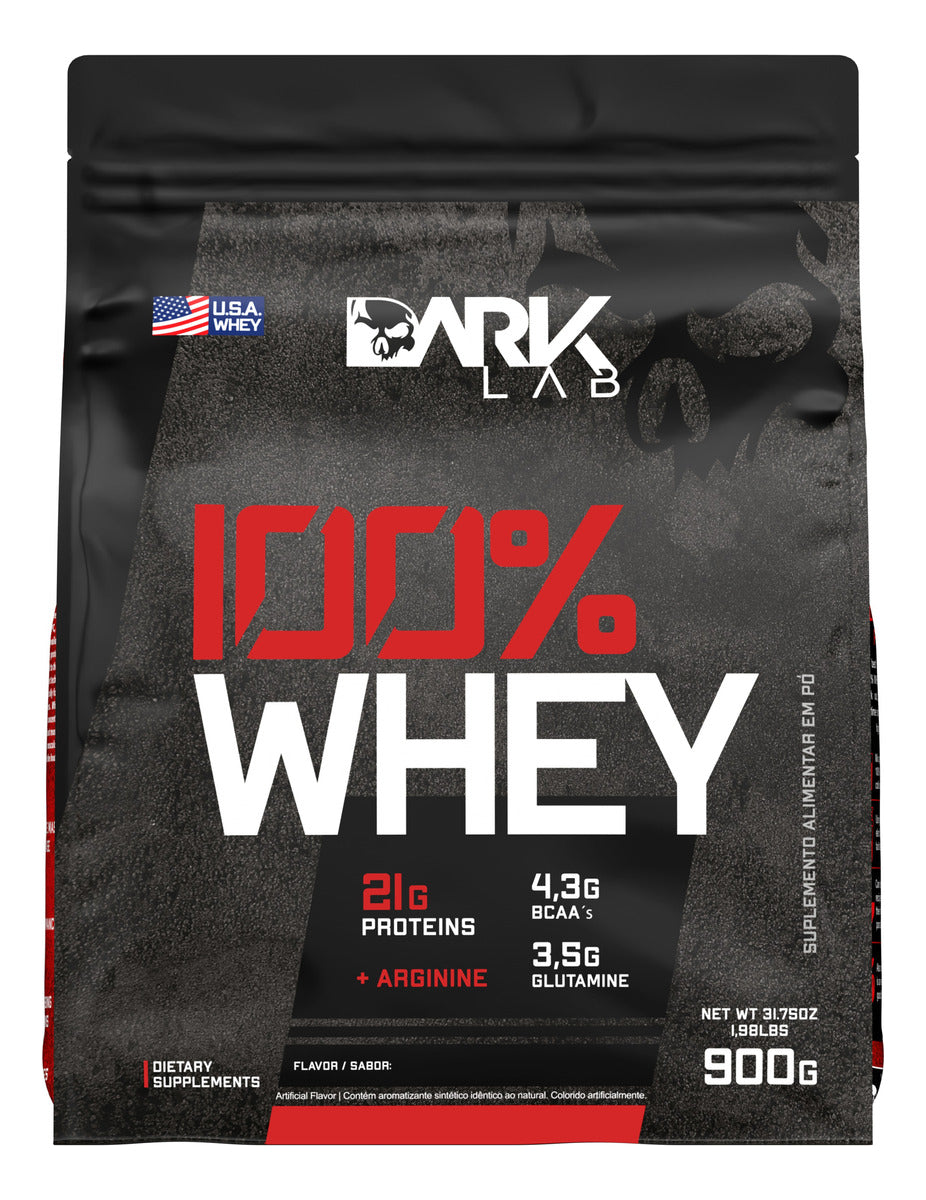 100% Whey Protein Proteína Refil 900g - Dark Lab Sabor Baunilha