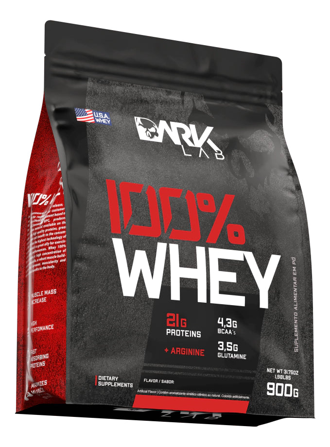 100% Whey Protein Proteína Refil 900g - Dark Lab Sabor Baunilha