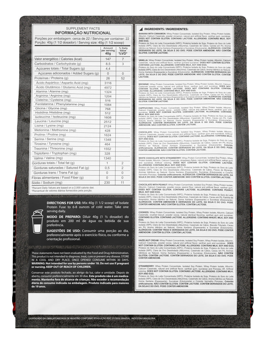Proteína Isolada Protein Fuse Refil 900g - Dark Lab Sabor Baunilha