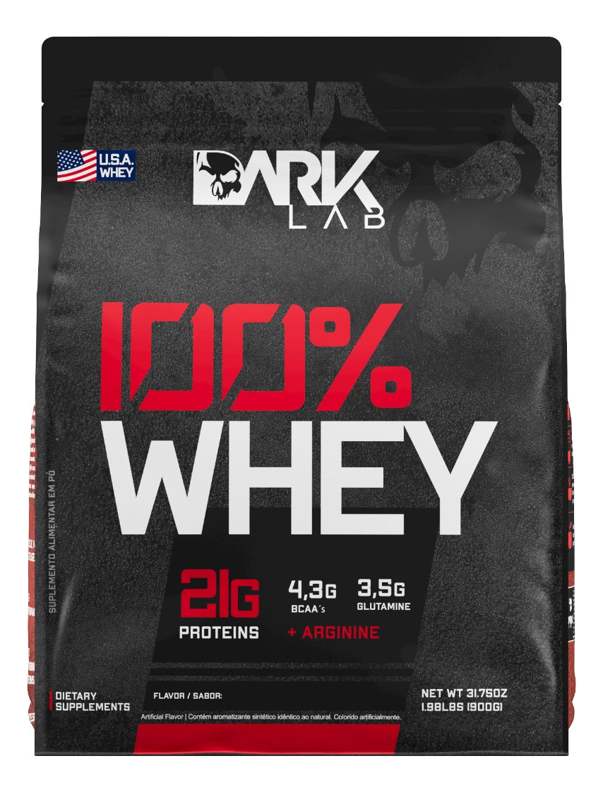 100% Whey Protein Proteína Refil 900g - Dark Lab Sabor Baunilha