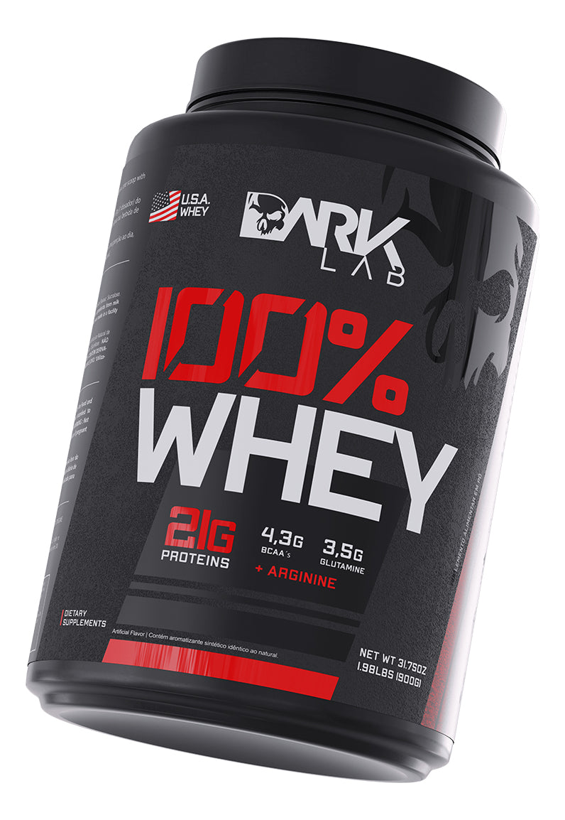 100% Whey Pote 900g | 30 Porções | - Dark Lab Sabor Morango