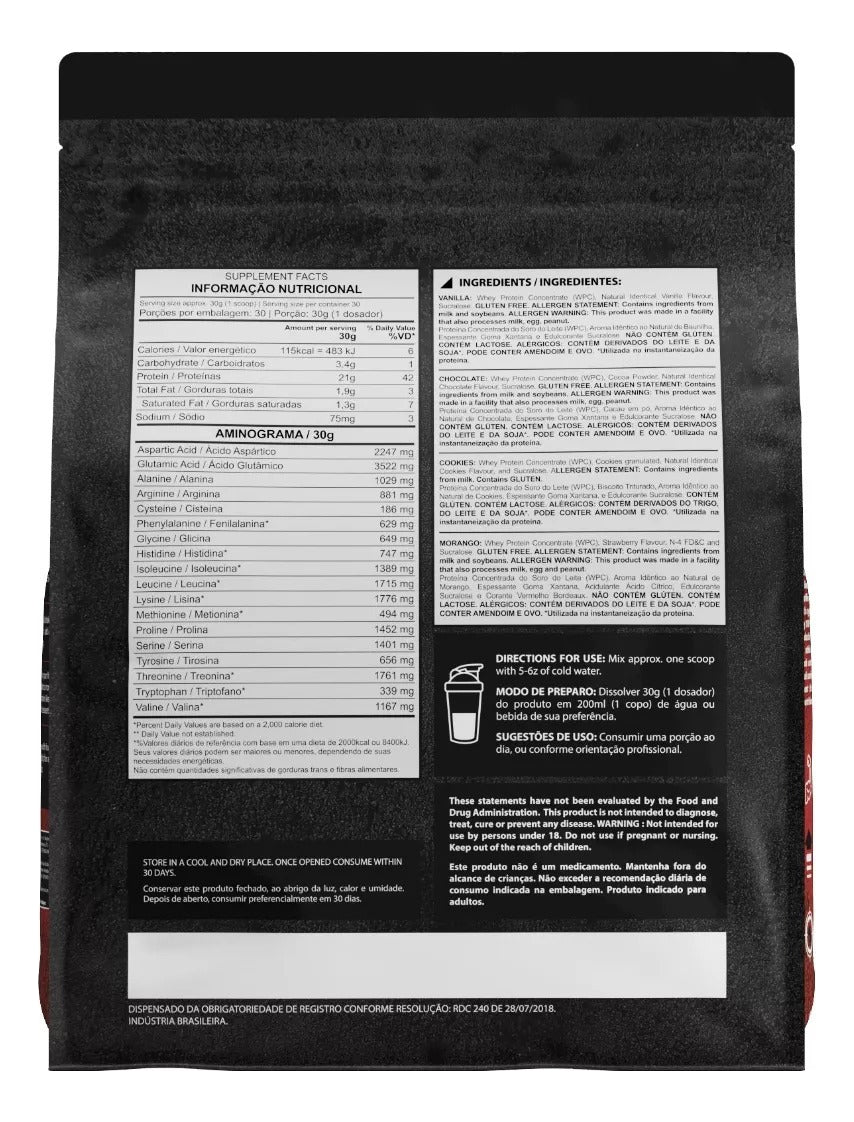 100% Whey Protein Proteína Refil 900g Sachê Dark Lab