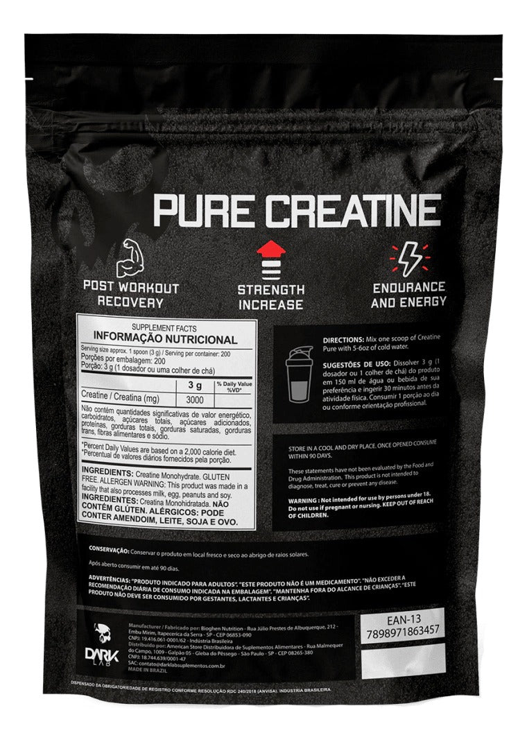 Whey Isolate Protein Fuse 900g + Creatina Pura 500g Dark Lab