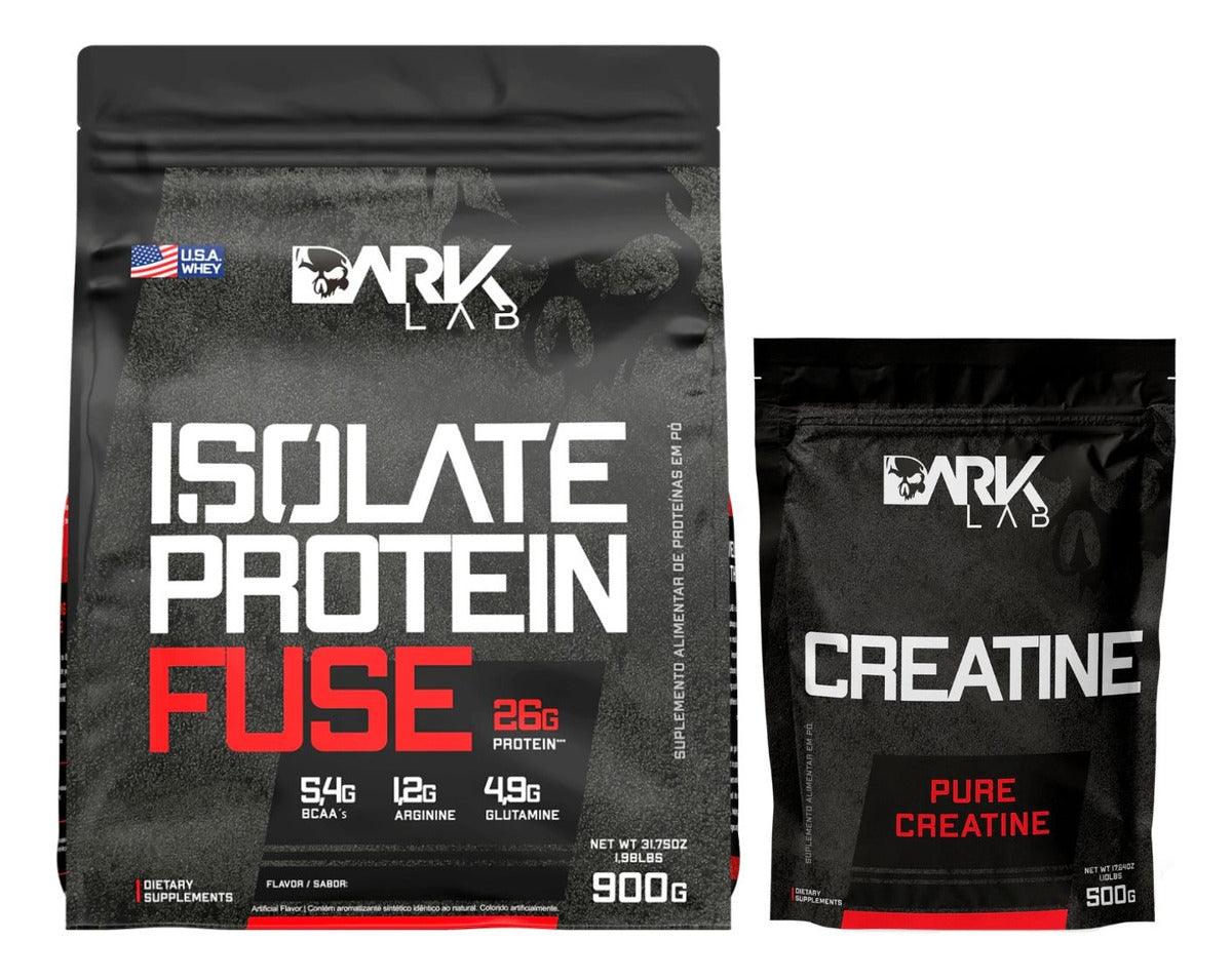 Whey Isolate Protein Fuse 900g + Creatina Pura 500g Dark Lab
